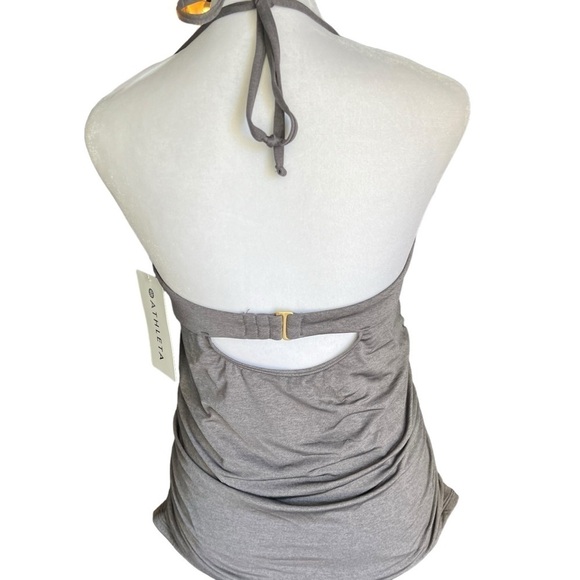 Athleta - NWT Knot Bow Swim Beach Tankini Lined Ruched Padded HalterTop Sz M - Picture 7 of 9